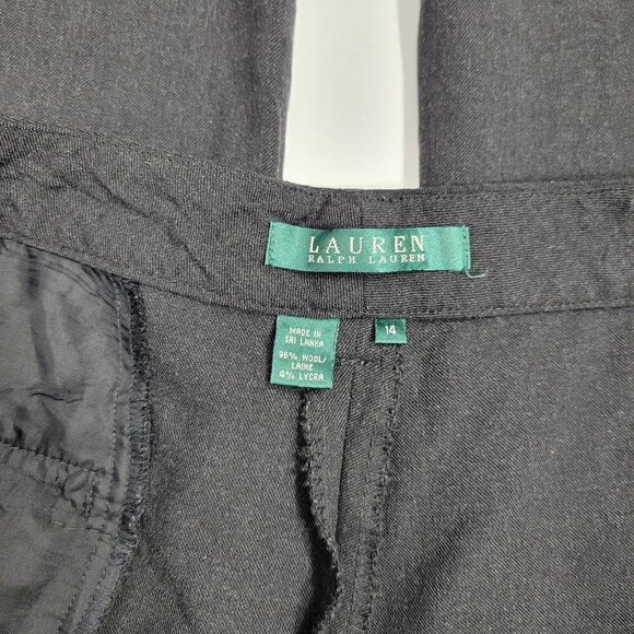 Lauren Ralph Lauren Women's 96% Wool Grey High-Rise Straight Leg Pants Sz 14 - Picture 5 of 11